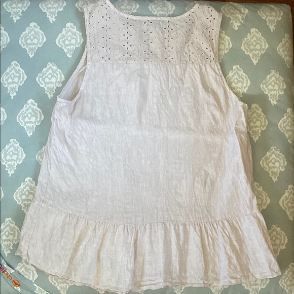 Francesca Bettini linen pink Eyelet Blouse size L - Picture 5 of 7